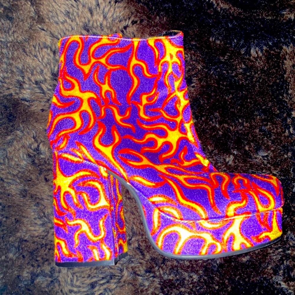 Dolls Kill Current Mood Flame Platform boots